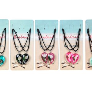 Set ogrlica srce iz dva dijela, školjke zalivene smolom (SET 12 par.)