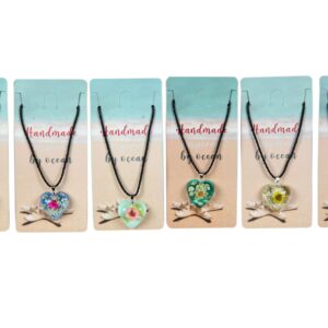 Srce ogrlice sa zvijezdom i cvjetovima zalivenim smolom (SET 12 kom.)