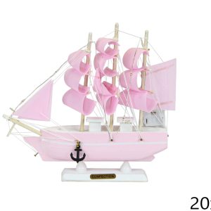 Svjetleći bijelo-rozi jedrenjak s bijelom crtom 20cm, Confection