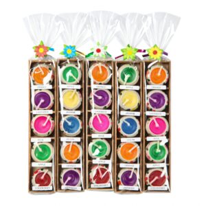 Mirisne okrugle keramičke svijeće u drvenom kajaku (SET 5 pak.)