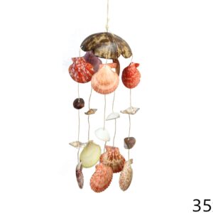 Visilica na kokosovoj kapici s lepezama i školjkama