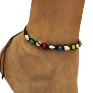 Nanožnice s bijelim Nassa školjkicama i kuglicama raznih boja (SET 20 kom.)