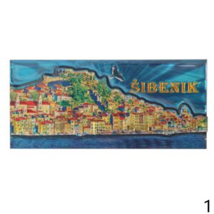 Drveni dvoslojni magneti s folijskim efektom, Šibenik (SET 24 kom.)