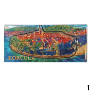 Drveni dvoslojni magneti s folijskim efektom, Korčula (SET 24 kom.)