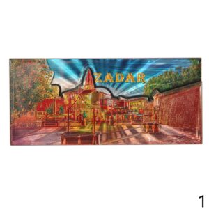 Drveni dvoslojni magneti s folijskim efektom, Zadar bunari (SET 24 kom.)