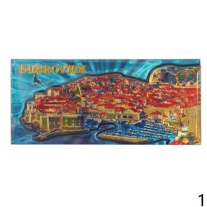 Drveni dvoslojni magneti s folijskim efektom, Dubrovnik (SET 24 kom.)