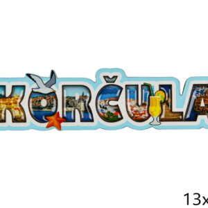Drveni magneti slova sa slikama, Korčula (SET 24 kom.)