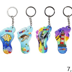 Drveni privjesci stopalo s morskim motivima, Croatia (SET 12 kom.)