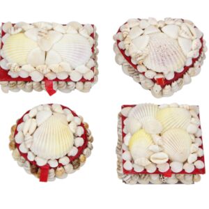 Ukrasne kutije od bijelih školjki, četiri oblika, manje (SET 4 kom.)