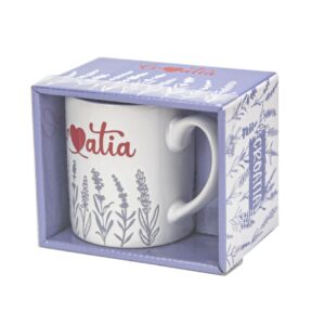 Bijelo-ljubičasta keramička šalica s lavandom, Croatia