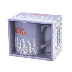 Ljubičasto-bijela keramička šalica s lavandom, Croatia