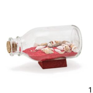 Ukrasna bočica na postolju, sa školjkicama, crveni pijesak