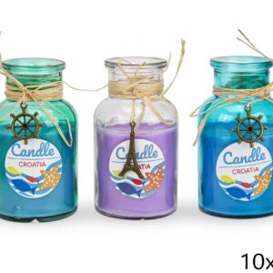 Svijeća u ukrasnoj staklenoj bočici