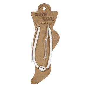 Nanožnice od bijelih rezanih perlica i kauri školjke (SET 12 kom.)