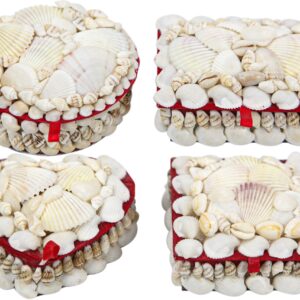 Ukrasne kutije od bijelih školjki, četiri oblika, veće (SET 4 kom.)