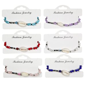 Elastične narukvice s kauri školjkom i perlicama (SET 12 kom.)