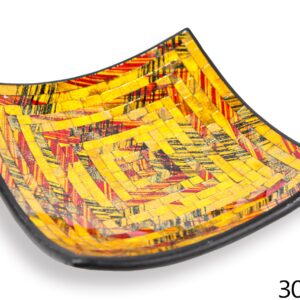 Crna zdjela sa zlatno-žutim stakalcima, 30cm