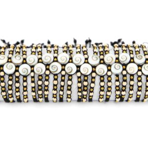 Crne narukvice s perlicama i školjkom (SET 50 kom.)