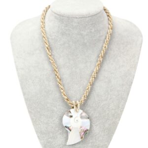 Ogrlica od žutih perlica s Nautilusom od prošarane školjke