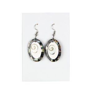 Ovalne naušnice od Petrovog uha, s bijelim detaljem