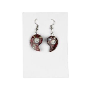 Naušnice s Nautilusom od crvene školjke