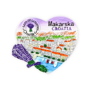 Reljefni srce magneti s lavandom, Makarska Croatia (SET 12 kom.)