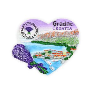 Reljefni srce magneti s lavandom, Gradac Croatia (SET 12 kom.)