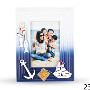 Drveni plavo-bijeli okviri s morskim motivima (SET 4 kom.)