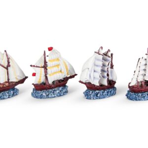 Figure bijelih jedrenjaka na valovima (SET 4 kom.)