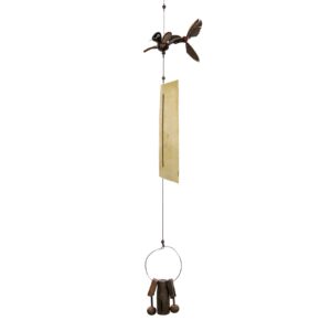 Drvena visilica vrtirepka s listom i udaraljkom, kolibrić