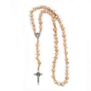 Krunica konop, smeđi nepravilni kamen i srebrne kuglice