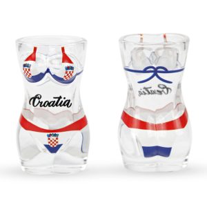 Staklene čašice žensko tijelo s hrvatskim kostimom, Croatia (SET 12 kom.)