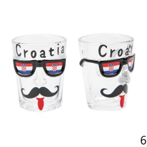 Staklene čašice sa sunčanim naočalama, Croatia (SET 12 kom.)