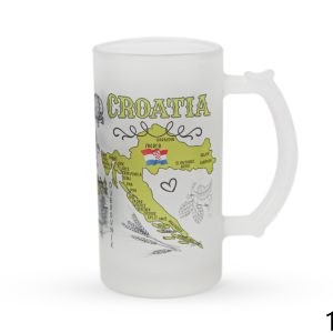 Staklene matirane krigle s hrvatskim motivima, Croatia (SET 2 kom.)