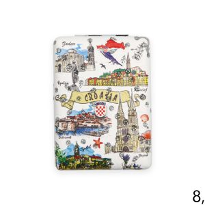 Pravokutna bijela ogledala s hrvatskim mjestima, Croatia (SET 12 kom.)
