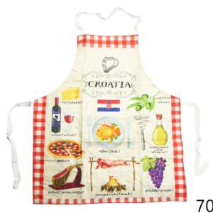 Jutena pregača s džepom, hrvatski jelovnik