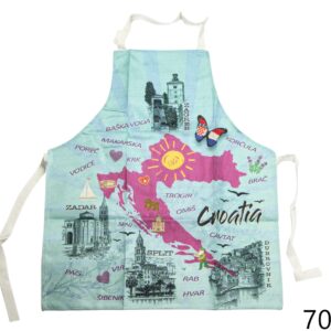 Jutena plava pregača s kartom hrvatske