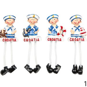 Magneti dječaci mornari s nogama na špagama, Croatia (SET 12 kom.)