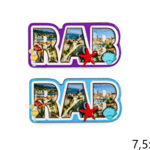 Drveni magneti slova sa slikama, Rab (SET 24 kom.)