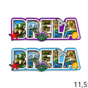 Drveni magneti slova sa slikama, Brela (SET 12 kom.)