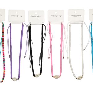 Ogrlice s kauri školjkicom i raznobojnim perlicama (SET 12 kom.)