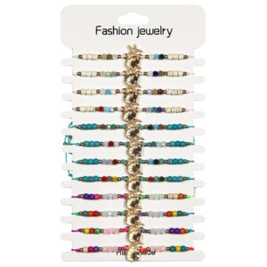 Narukvice s perlicama i srebrnom školjkom (SET 12 kom.)