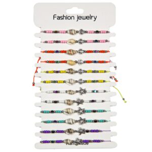 Narukvice s perlicama, Nassa školjkom i morskom figurom (SET 12 kom.)