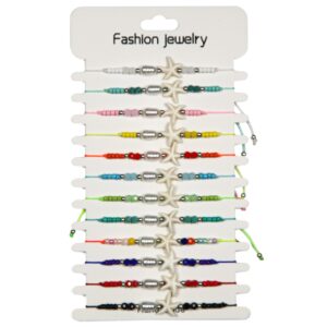 Narukvice s raznobojnim perlicama i bijelom zvijezdom (SET 12 kom.)