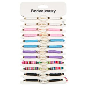 Narukvice s kauri školjkicom i raznobojnim perlicama (SET 12 kom.)