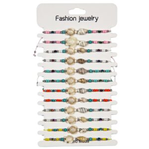 Narukvice s perlicama, kornjačom i Nassa školjkom (SET 12 kom.)