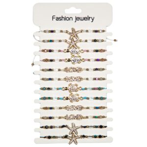 Narukvice s perlicama i morskim motivima sa cirkonima (SET 12 kom.)