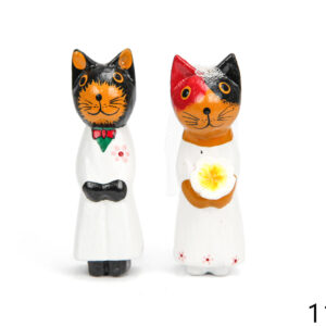 Set drvene bijele mačke mladenci