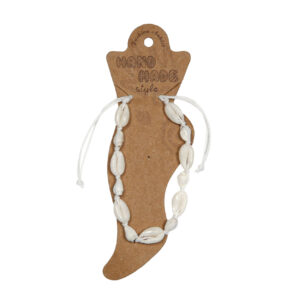 Nanožnice s bijelim kauri i Nassa školjkicama (SET 12 kom.)