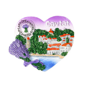 Reljefni srce magneti s lavandom, Cavtat Croatia (SET 12 kom.)